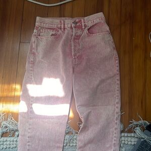 Pink washed jeans